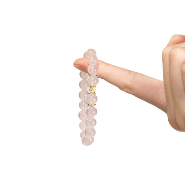 Simple Single-Loop Rose Quartz Bracelet - Image 4