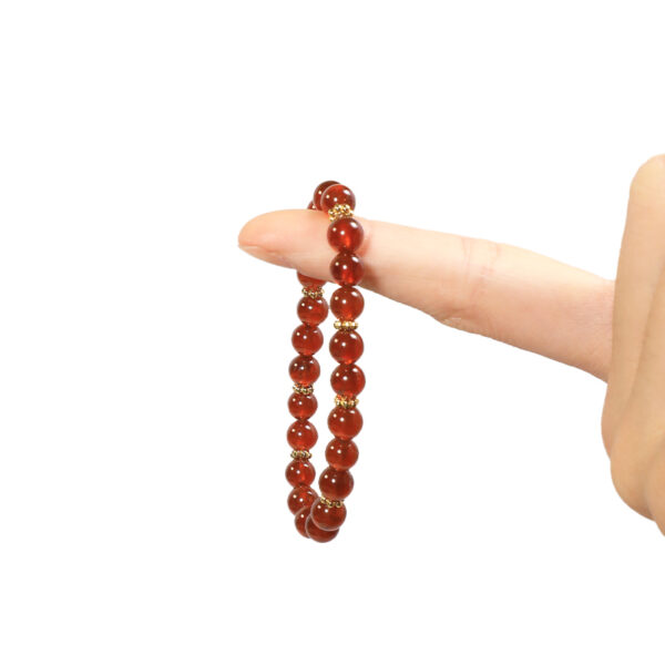 Simple Single-Loop Red Garnet Bracelet - Image 4
