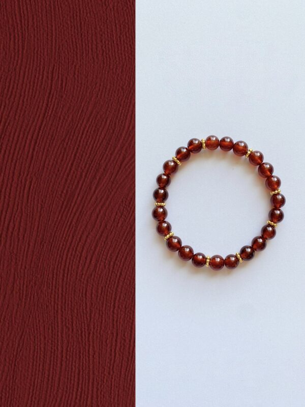 Simple Single-Loop Red Garnet Bracelet - Image 2