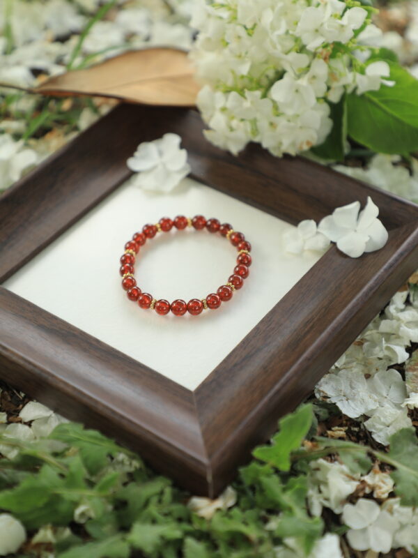 Simple Single-Loop Red Garnet Bracelet - Image 3